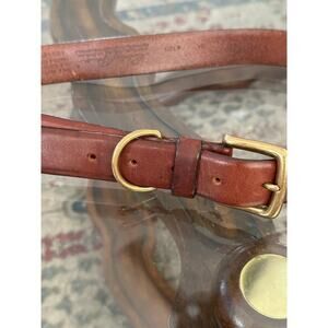 Eddie Bauer Men's Brown Genuine Leather Golden Buckle Belt Size 34